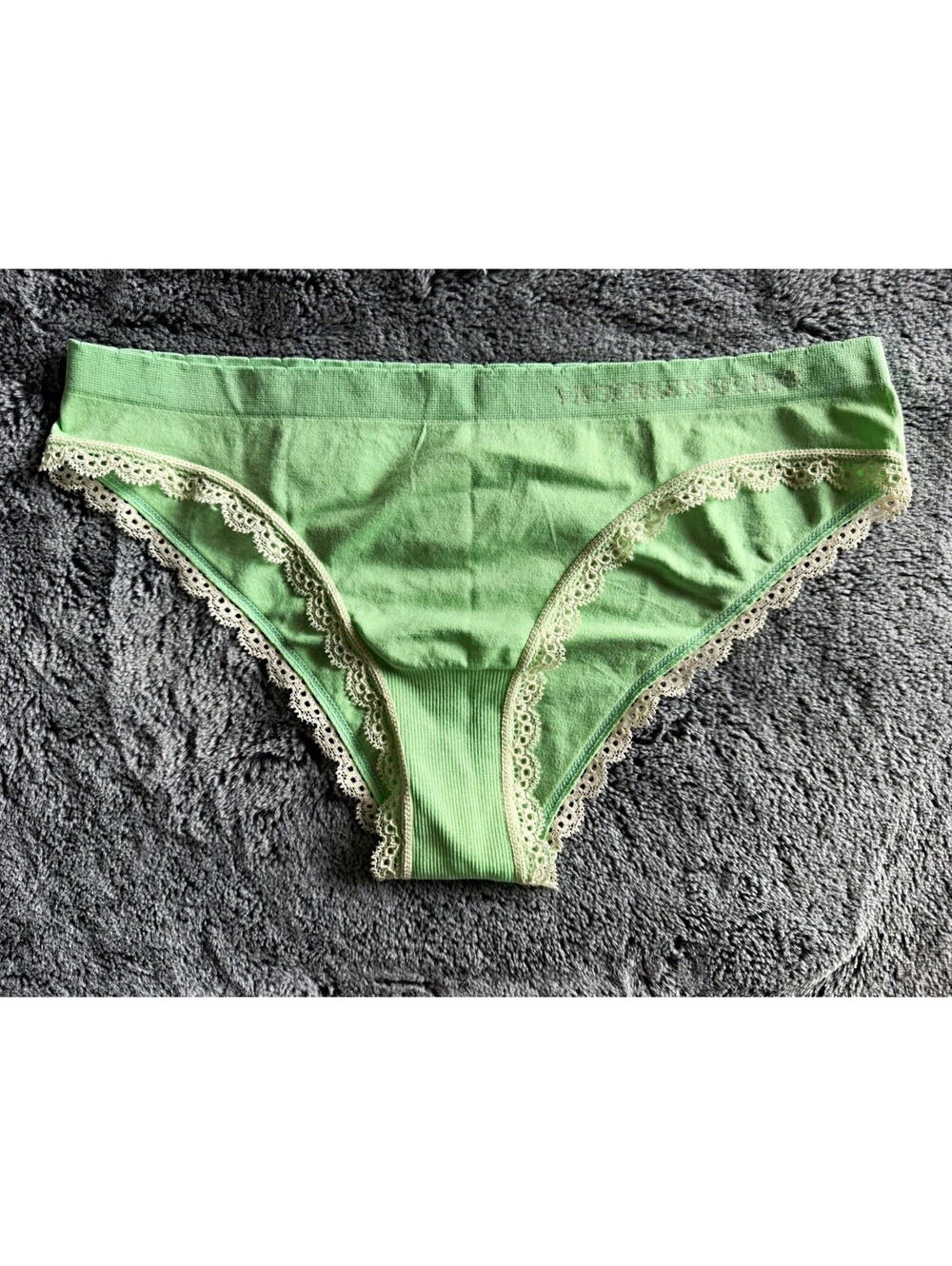 NWT Victoria's Secret Green Lace Trim Cheekini Binini Panties Size M